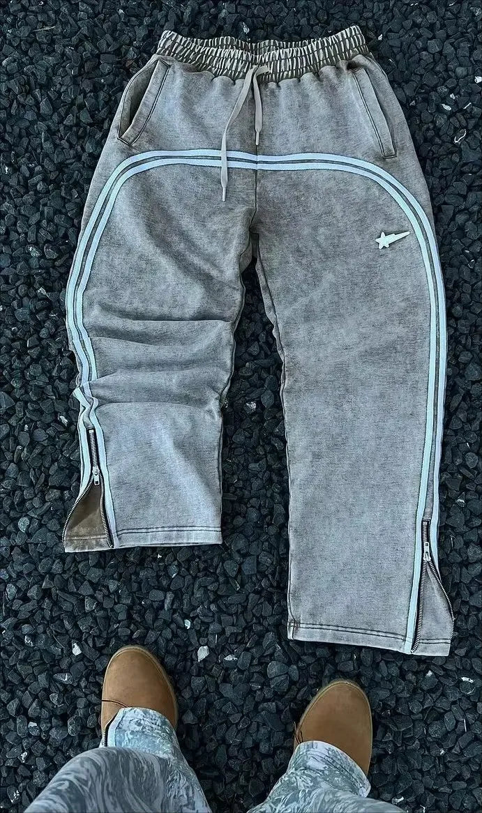 American Sweatpants For Men and Women Y2K Gothic Hip-hop Retro Double Camouflage Design Loose Elastic Waist Jogging Casual Pants