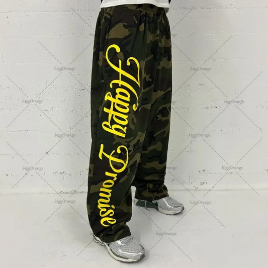 2025 Hip Hop Harajuku Streetwear Trousers American Retro Y2K Camouflage Sweatpants Women Trendy Casual Wide Leg Pants Jogger Men