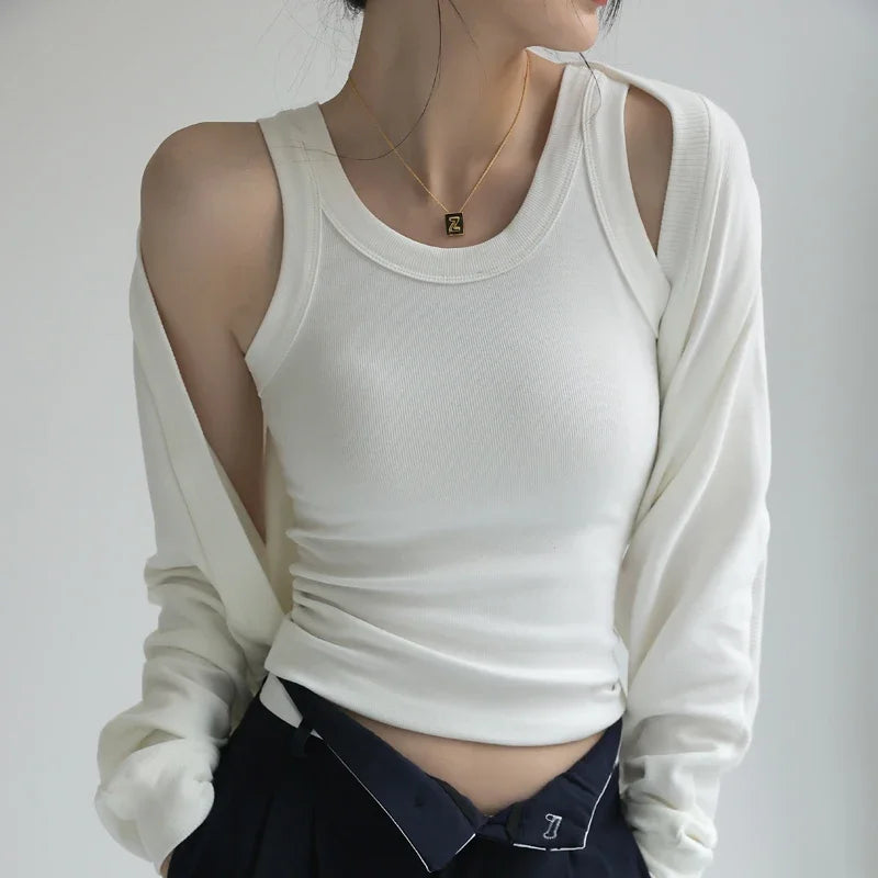 Round neck Summer Elastic TankTop