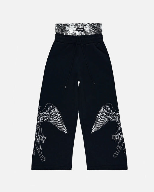 American Sweatpants For Men and Women Y2K Gothic Hip-hop Retro Double Camouflage Design Loose Elastic Waist Jogging Casual Pants