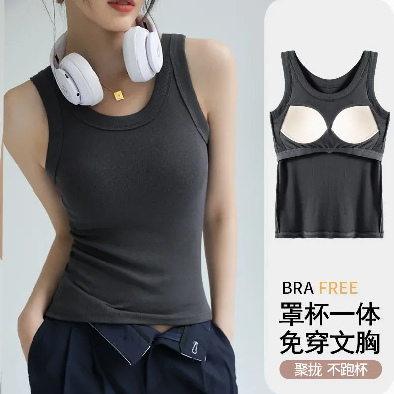 Round neck Summer Elastic TankTop