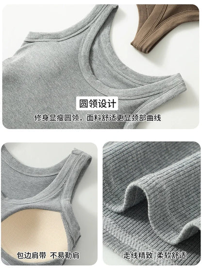 Round neck Summer Elastic TankTop