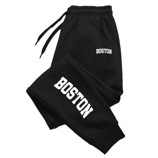 BOSTON Sweatpants Sport New Jogger Casual Autumn Trouser Letter Prints Print Pant Woman 2025 Drawstring Pocket