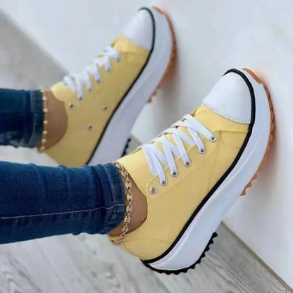 Women's Vulcanized Shoes 2025 New Luxury Brand Platform Womens Shoes Spring and Summer Trendy Casual Cross Lace Up Women's Shoes