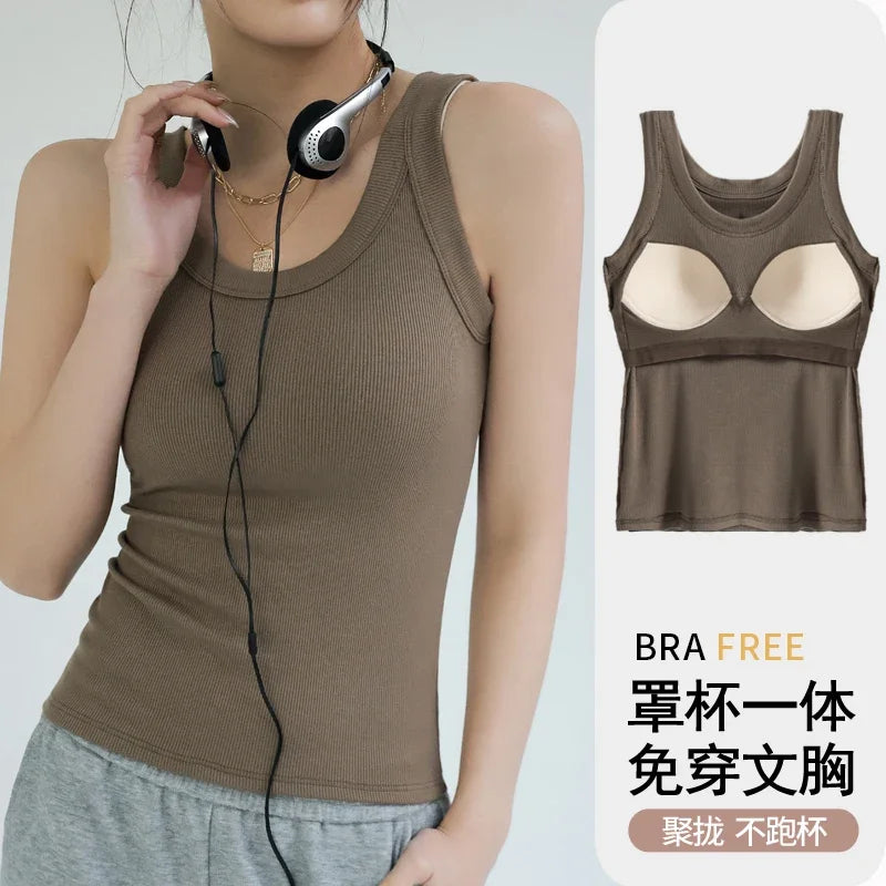 Round neck Summer Elastic TankTop